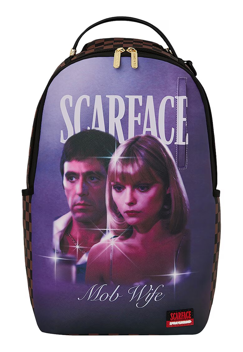 Sprayground Раница от еко кожа с принт на Scarface - Бял/Виолетов/Карамел