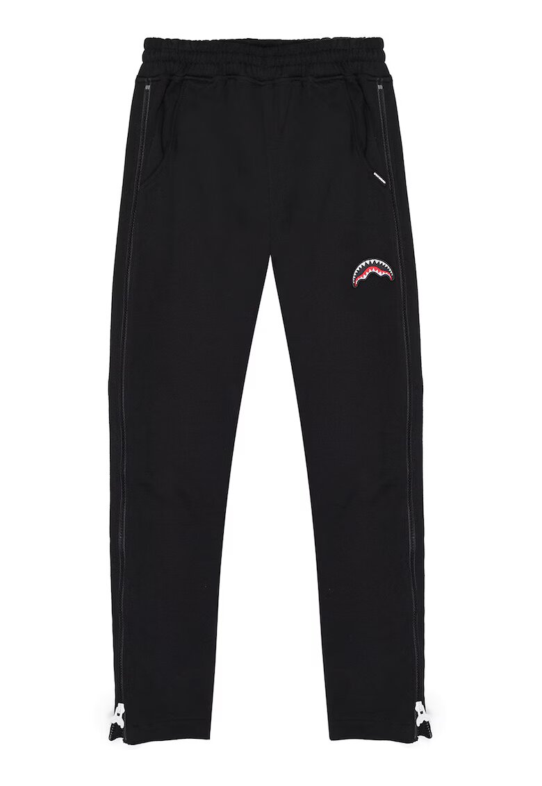 Sprayground Спортен слим панталон с цип - Бял/Черен