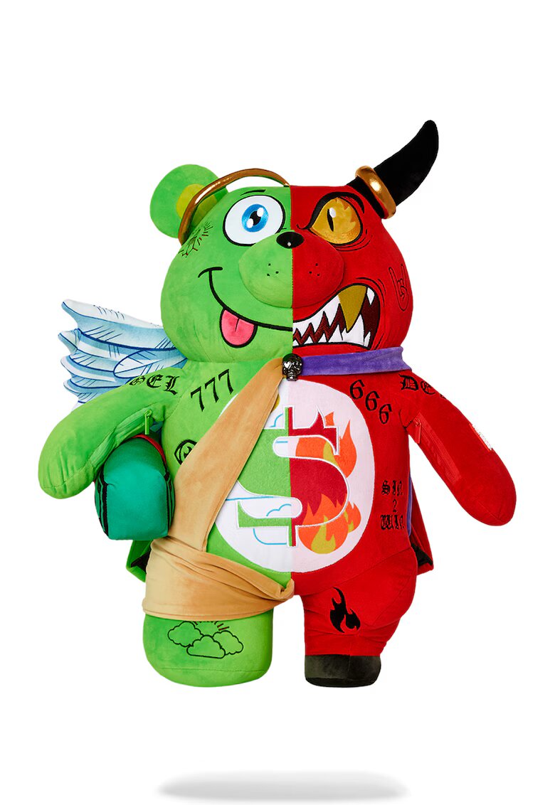 Sprayground Унисекс десенирана раница Make Moneybear - Червен/Зелен