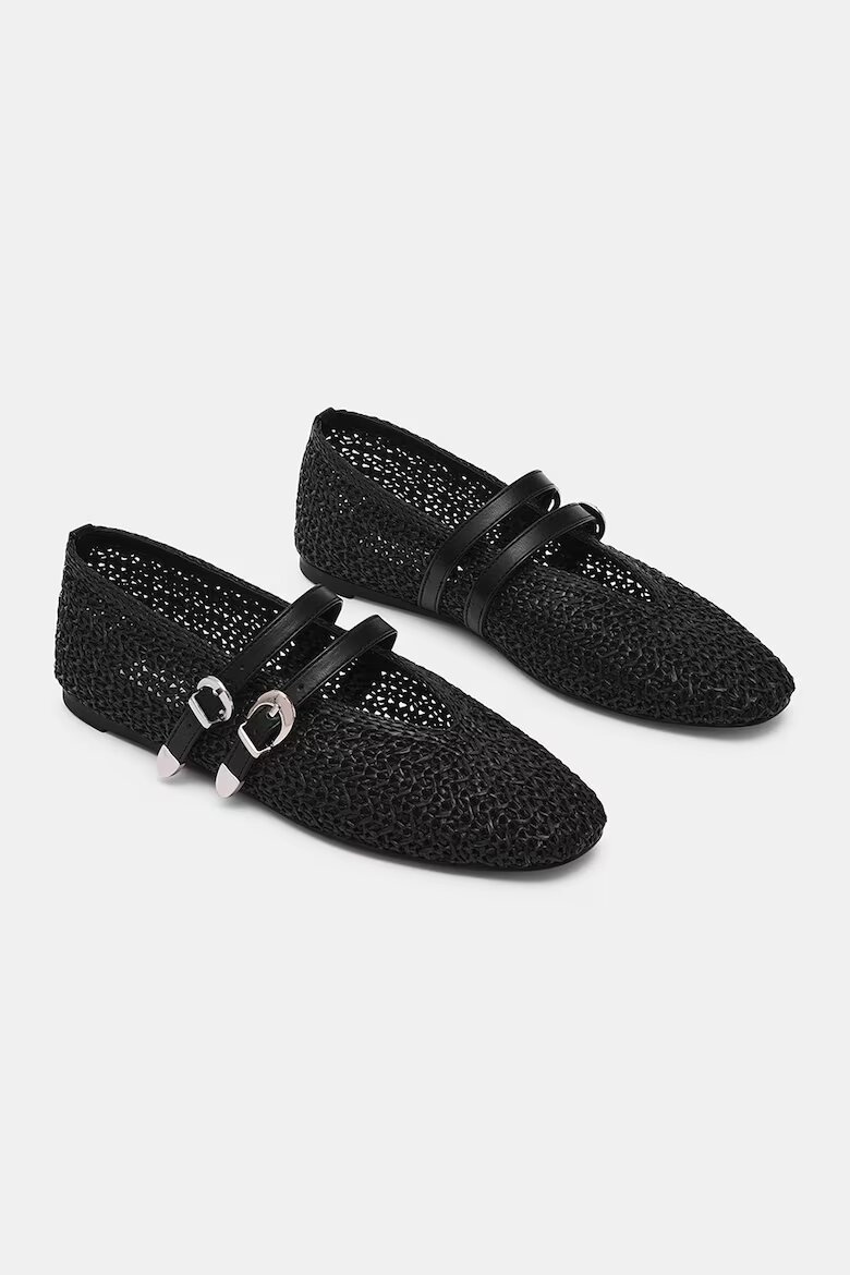 Steve Madden Балерини с квадратен връх Черен