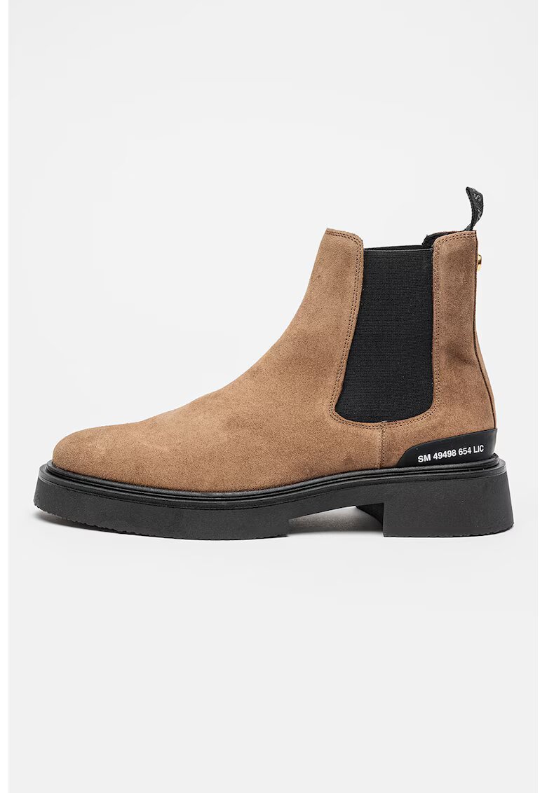 Steve Madden Боти Chelsea Zhane от велур и еко кожа - Тъмнокафяв