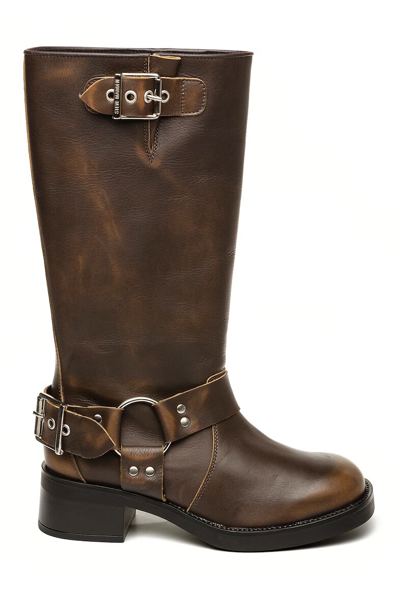 Steve Madden Ботуши Beau с каишки с тока Коняк кафяв