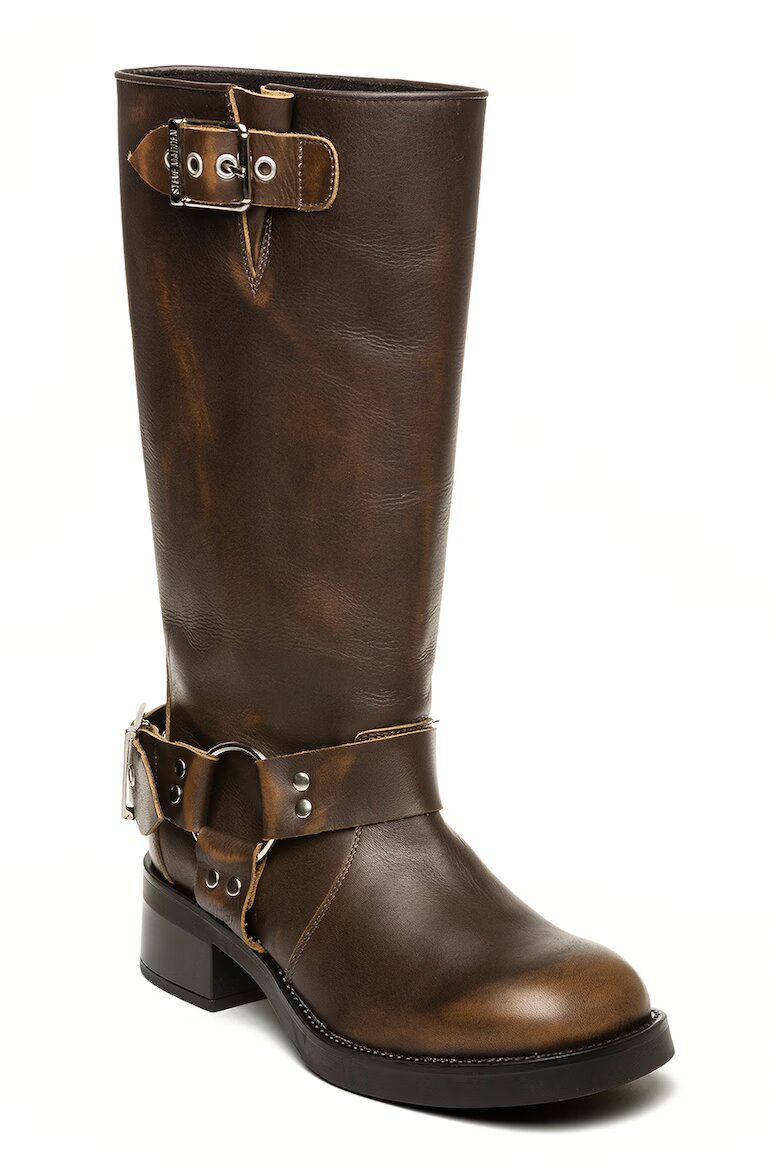 Steve Madden Ботуши Beau с каишки с тока Коняк кафяв