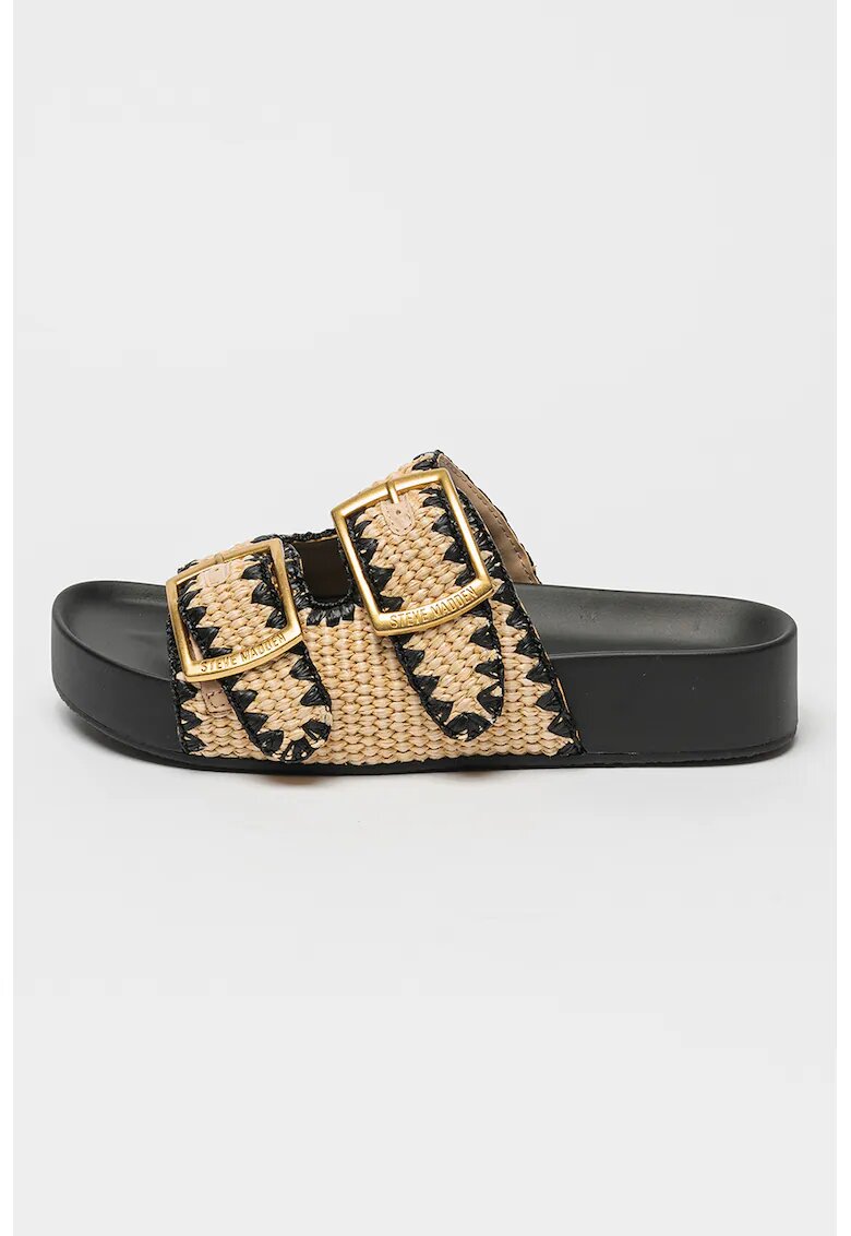 Steve Madden Чехли On Deck с равна платформа и тока - Черен/Бежов