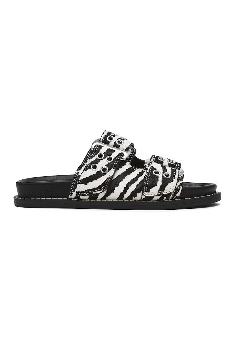 Steve Madden Чехли със зебров принт и регулируеми каишки - Бял/Черен