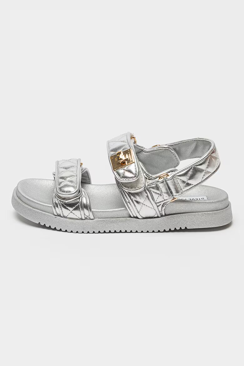 Steve Madden Капитонирани равни сандали Mona с велкро Сребрист