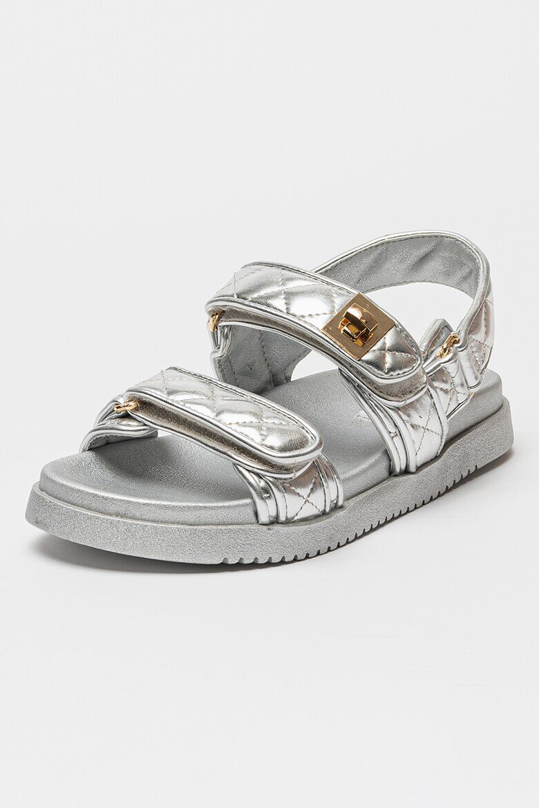Steve Madden Капитонирани равни сандали Mona с велкро Сребрист