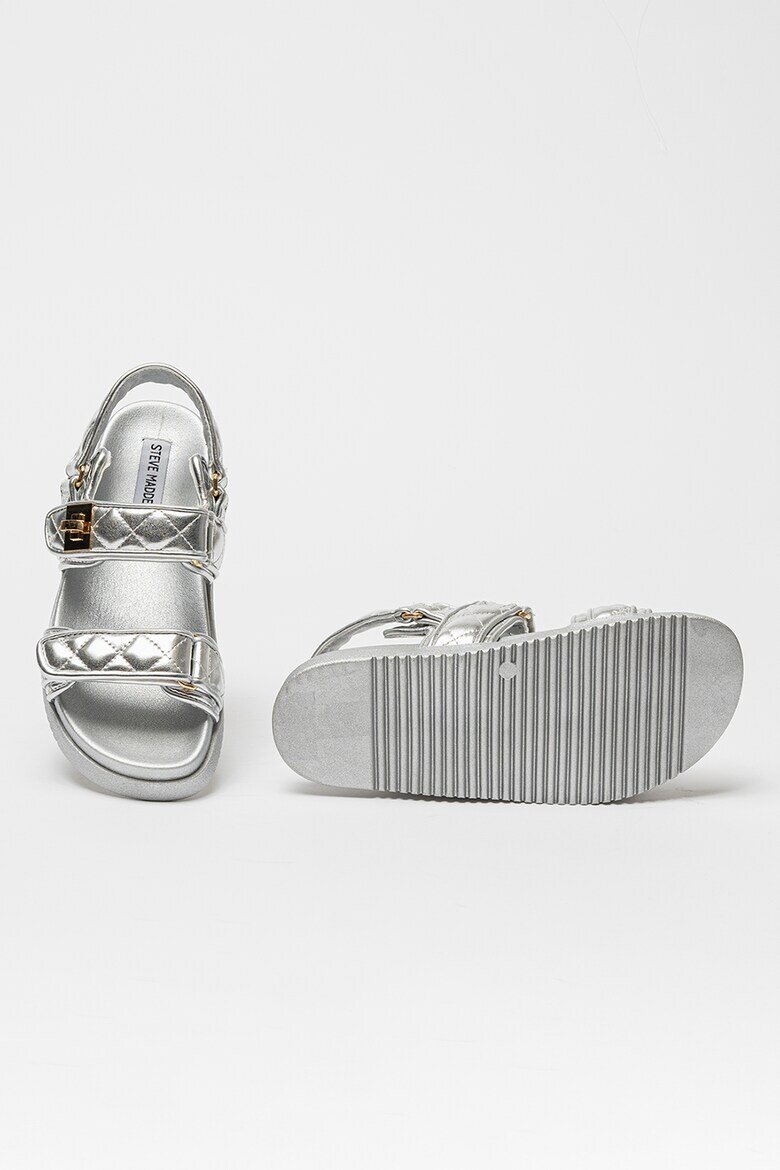 Steve Madden Капитонирани равни сандали Mona с велкро Сребрист