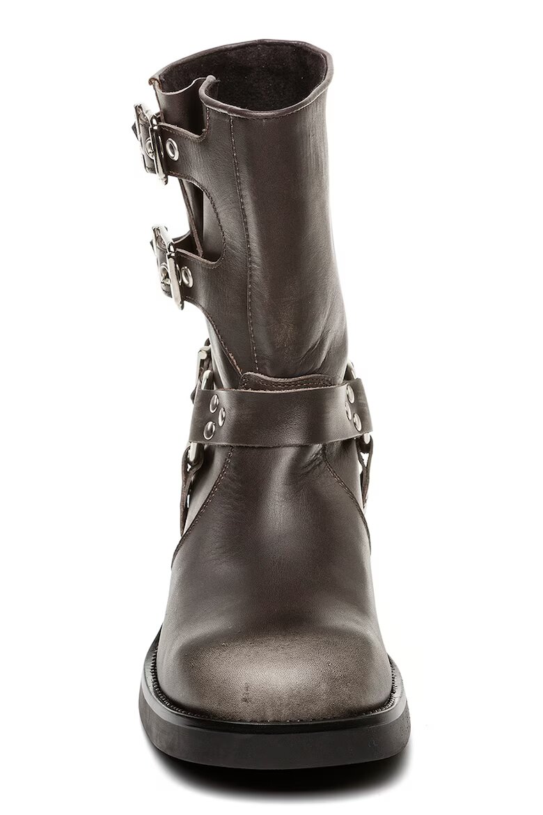 Steve Madden Кожени боти Becase Tъмносив