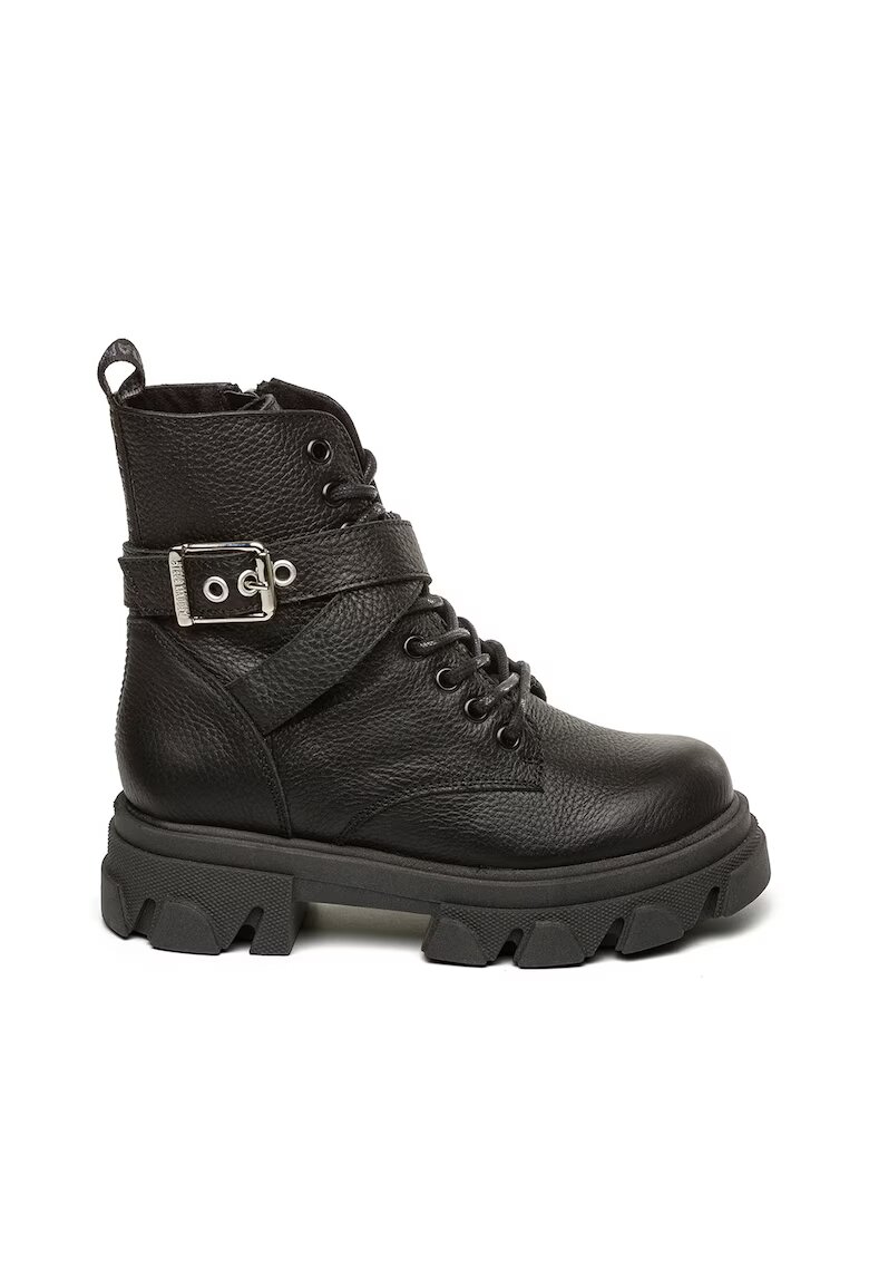 Steve Madden Кожени боти Trappers - Черен