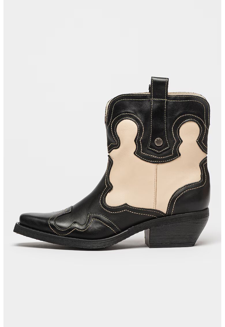 Steve Madden Кожени боти Waynoa - Черен/Крем