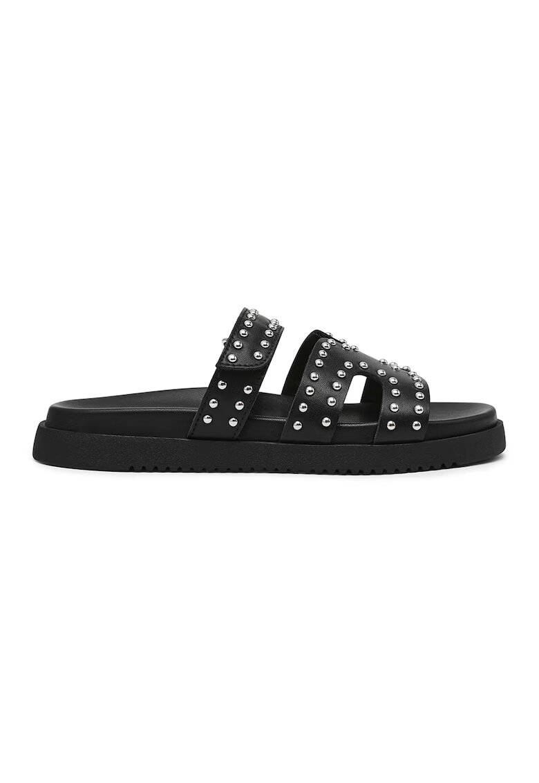 Steve Madden Кожени чехли - Черен/Сребрист
