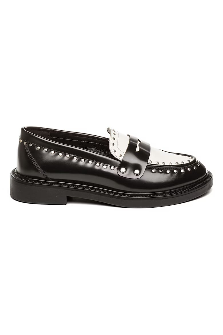 Steve Madden Кожени мокасини Harloe с нитове Слонова кост/Черен