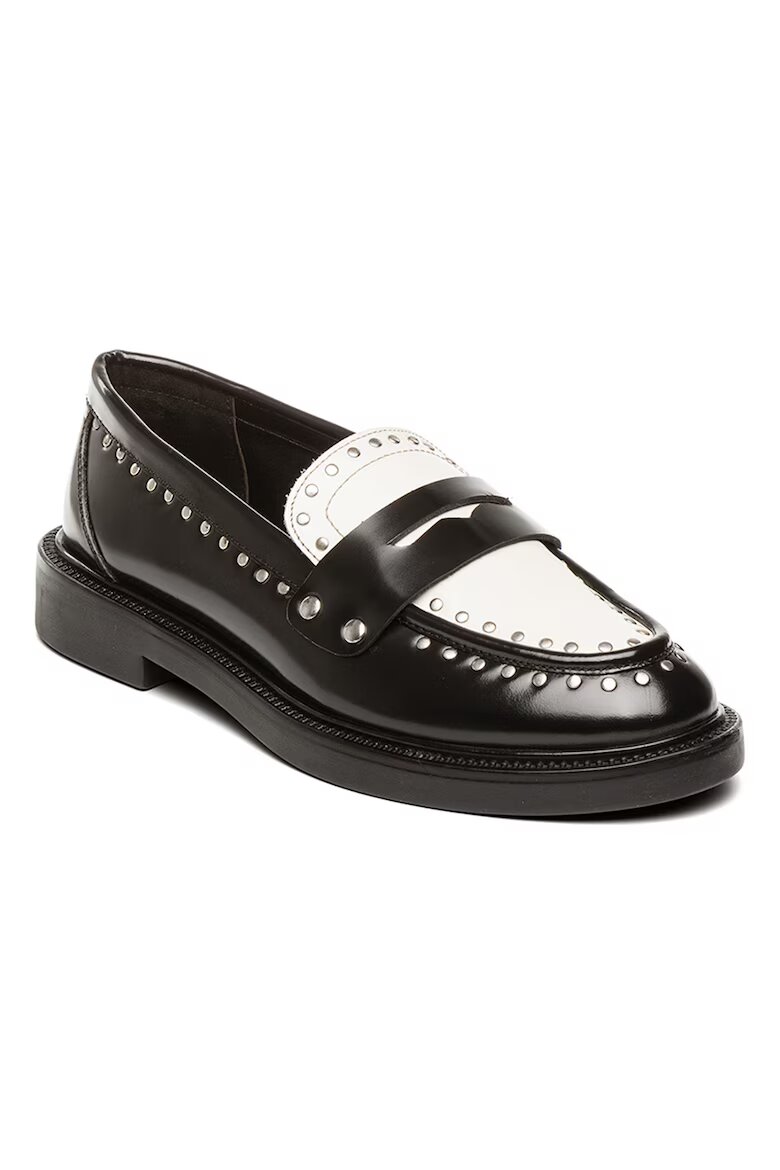 Steve Madden Кожени мокасини Harloe с нитове Слонова кост/Черен