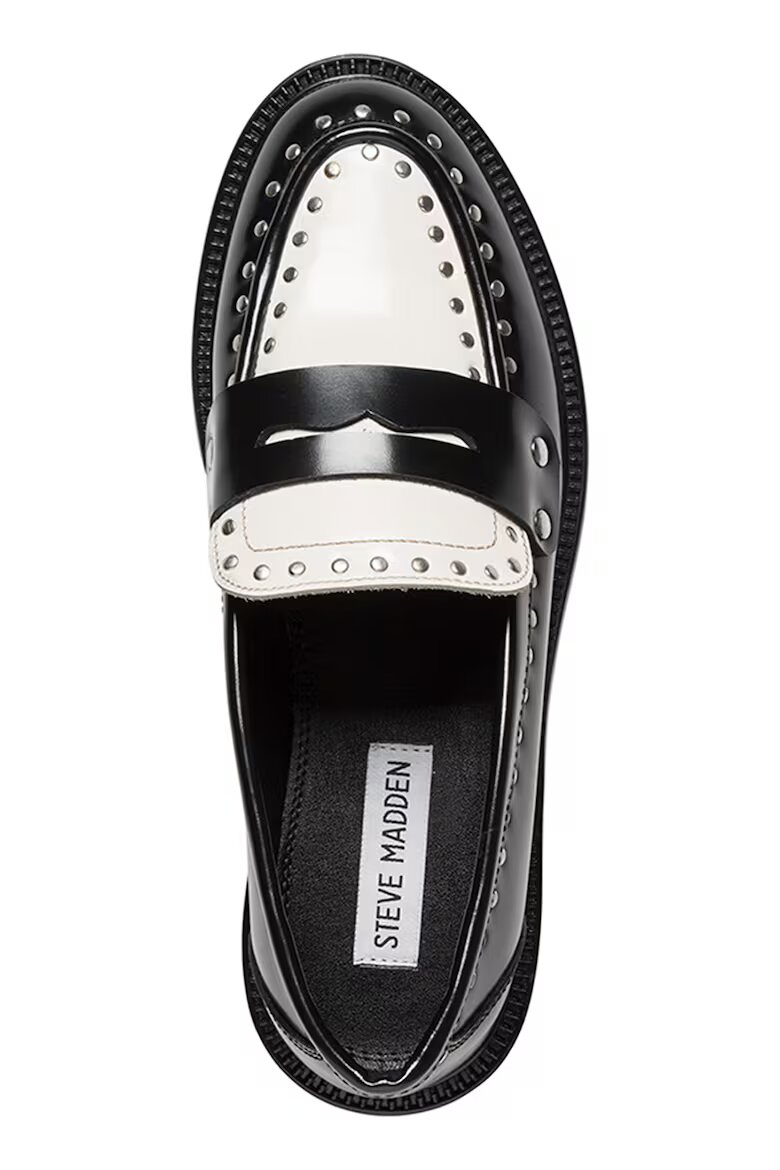 Steve Madden Кожени мокасини Harloe с нитове Слонова кост/Черен