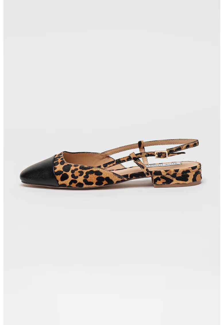Steve Madden Кожени обувки Belinda с принт - Черен/Светлокафяв