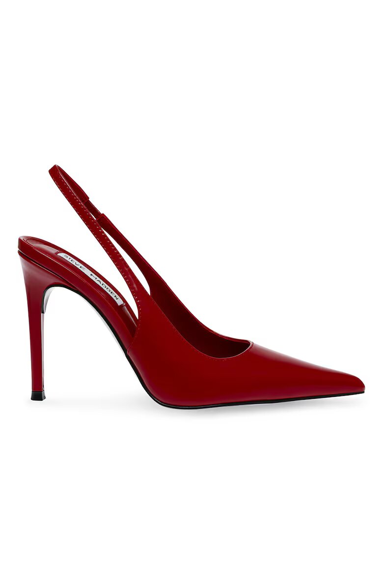 Steve Madden Кожени обувки Reyes с ток стилето Тъмночервен