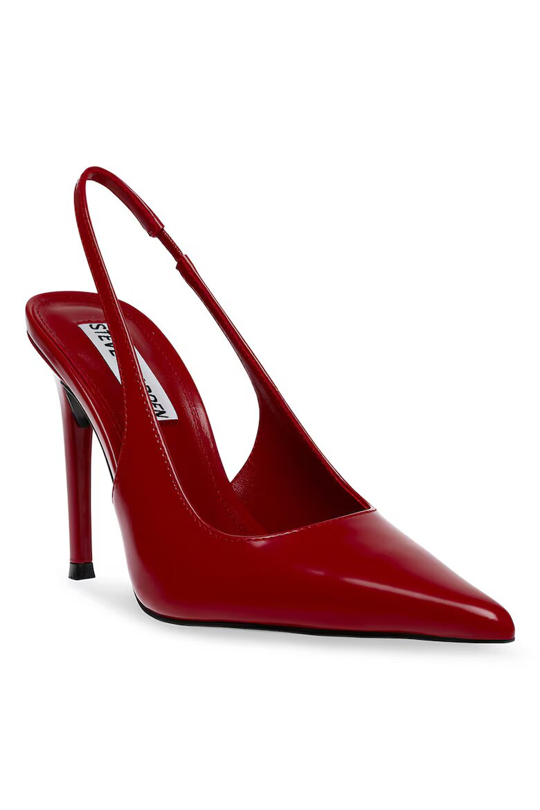 Steve Madden Кожени обувки Reyes с ток стилето Тъмночервен