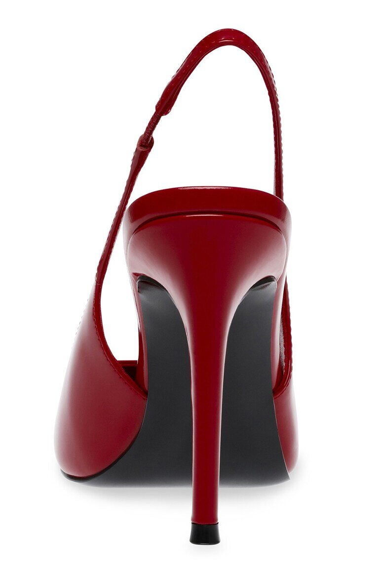 Steve Madden Кожени обувки Reyes с ток стилето Тъмночервен