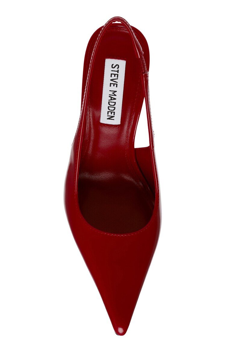 Steve Madden Кожени обувки Reyes с ток стилето Тъмночервен