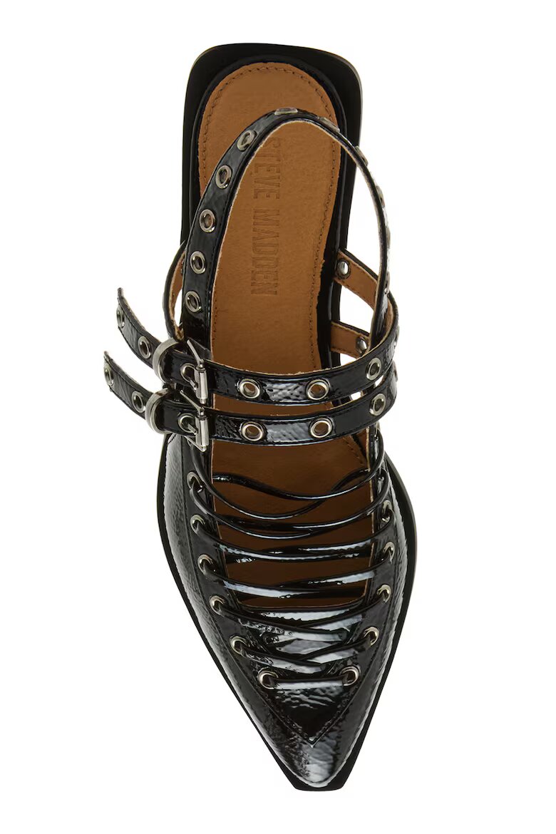 Steve Madden Кожени обувки с гола пета Черен