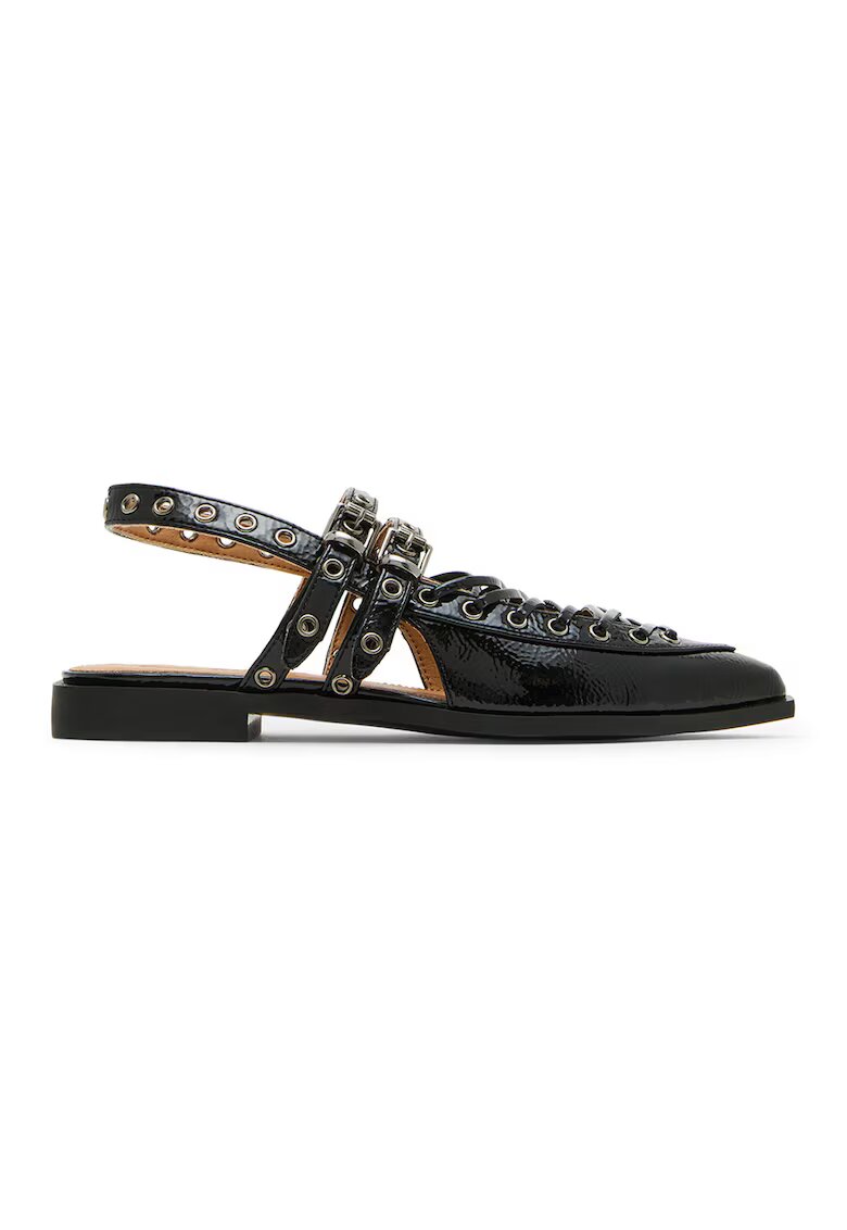Steve Madden Кожени обувки с гола пета - Черен