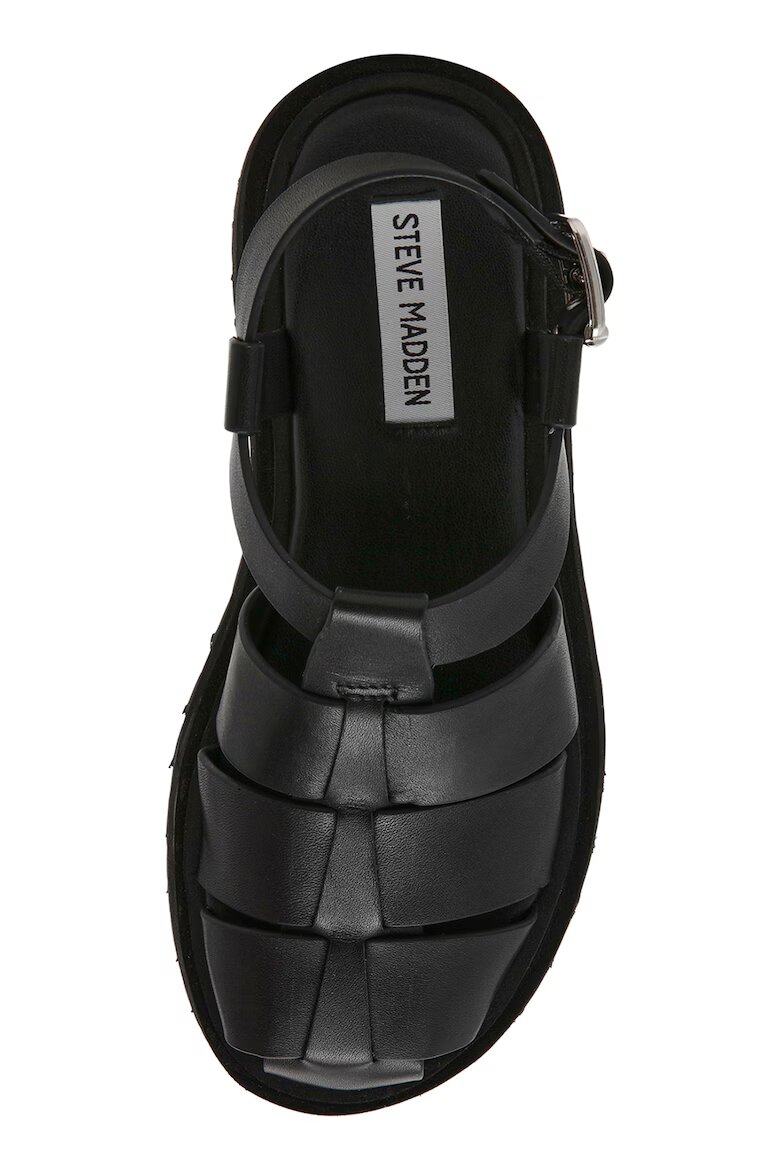 Steve Madden Кожени равни сандали с тока Черен
