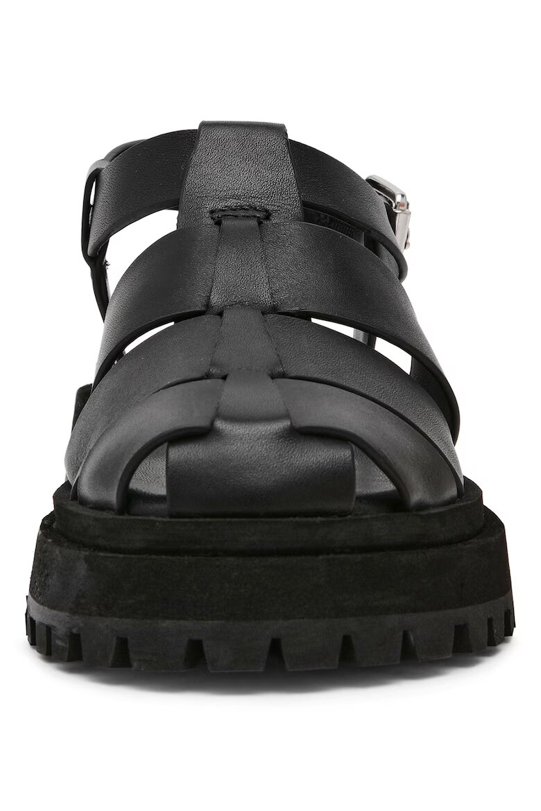 Steve Madden Кожени равни сандали с тока Черен