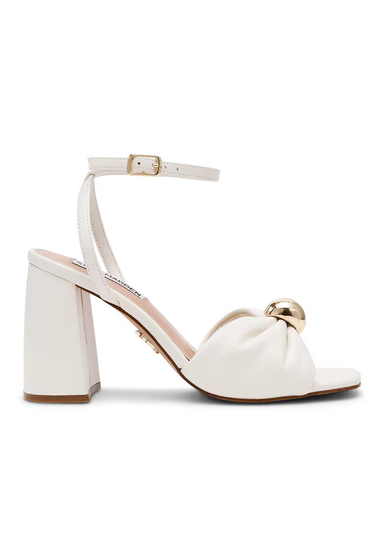 Steve Madden Кожени сандали Meladi с масивен ток - Слонова кост