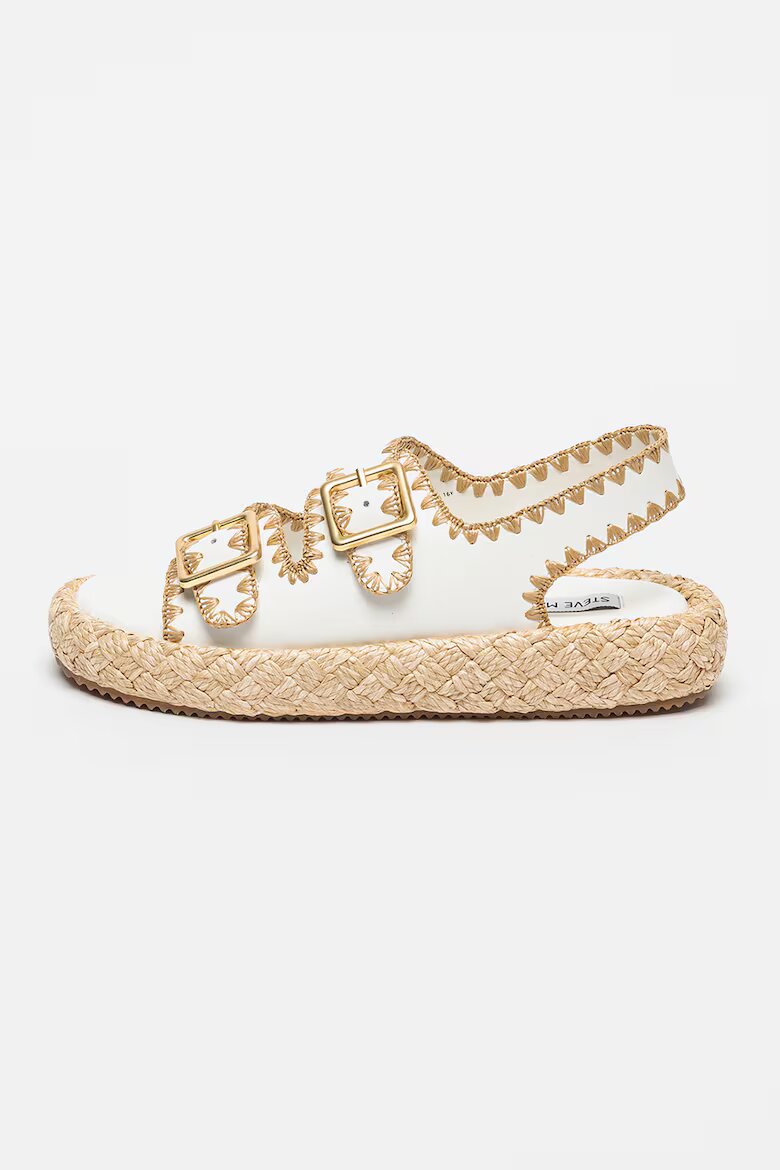 Steve Madden Кожени сандали с отворена пета Бял/Бежов
