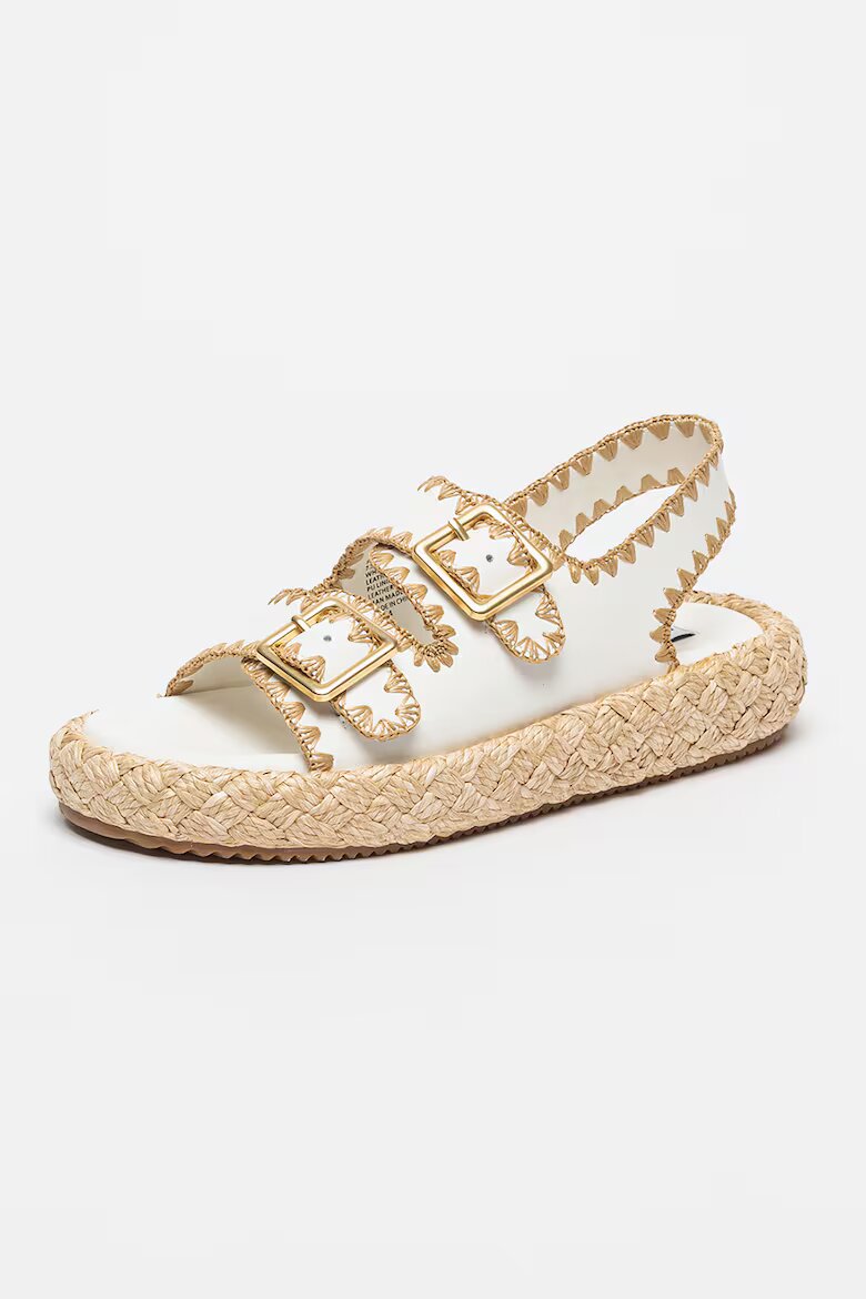 Steve Madden Кожени сандали с отворена пета Бял/Бежов