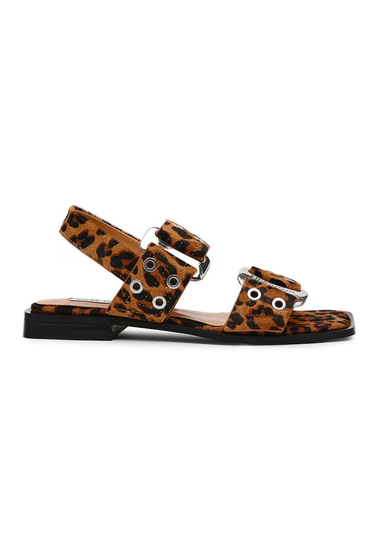 Steve Madden Кожени сандали Saria с животинска шарка - Тъмнокафяв/Карамел