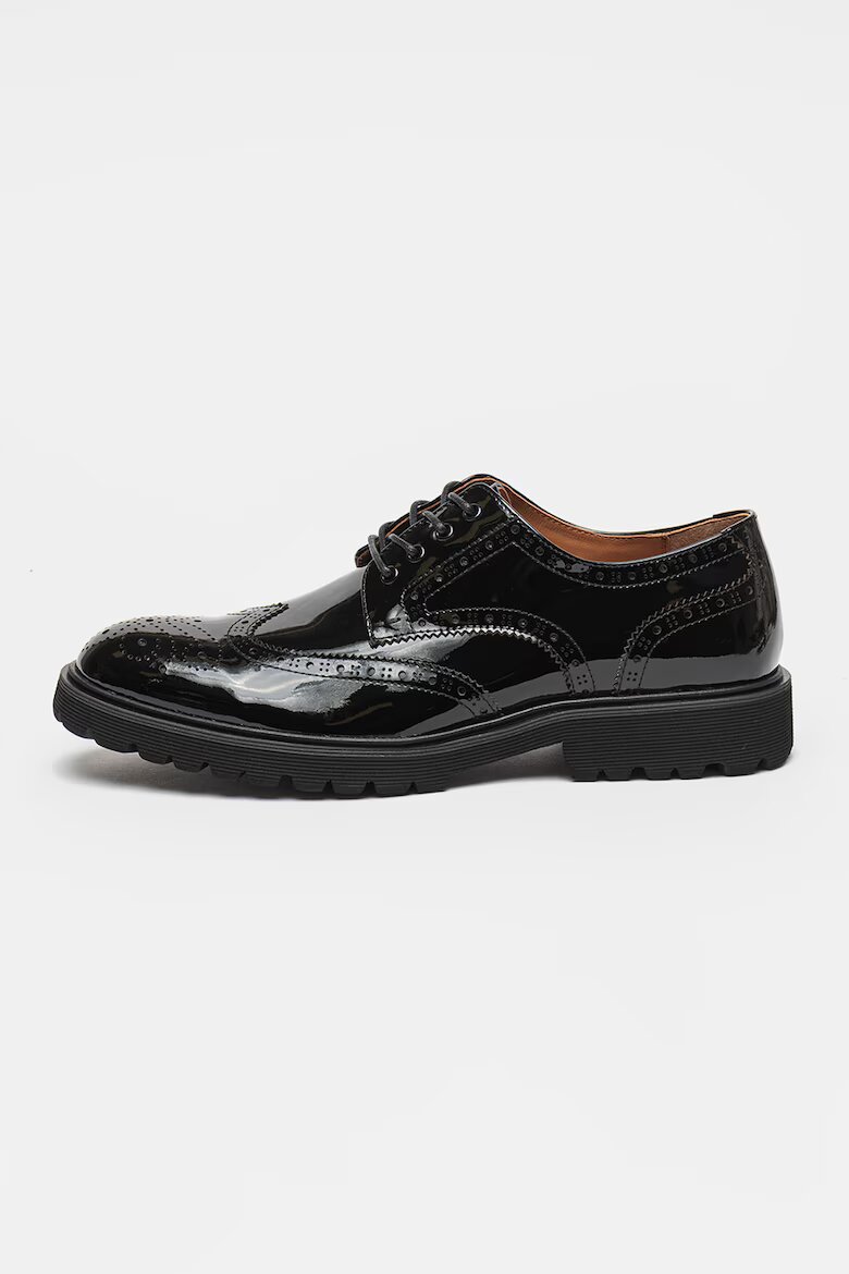 Steve Madden Лачени кожени обувки Mayor Brogue Черен