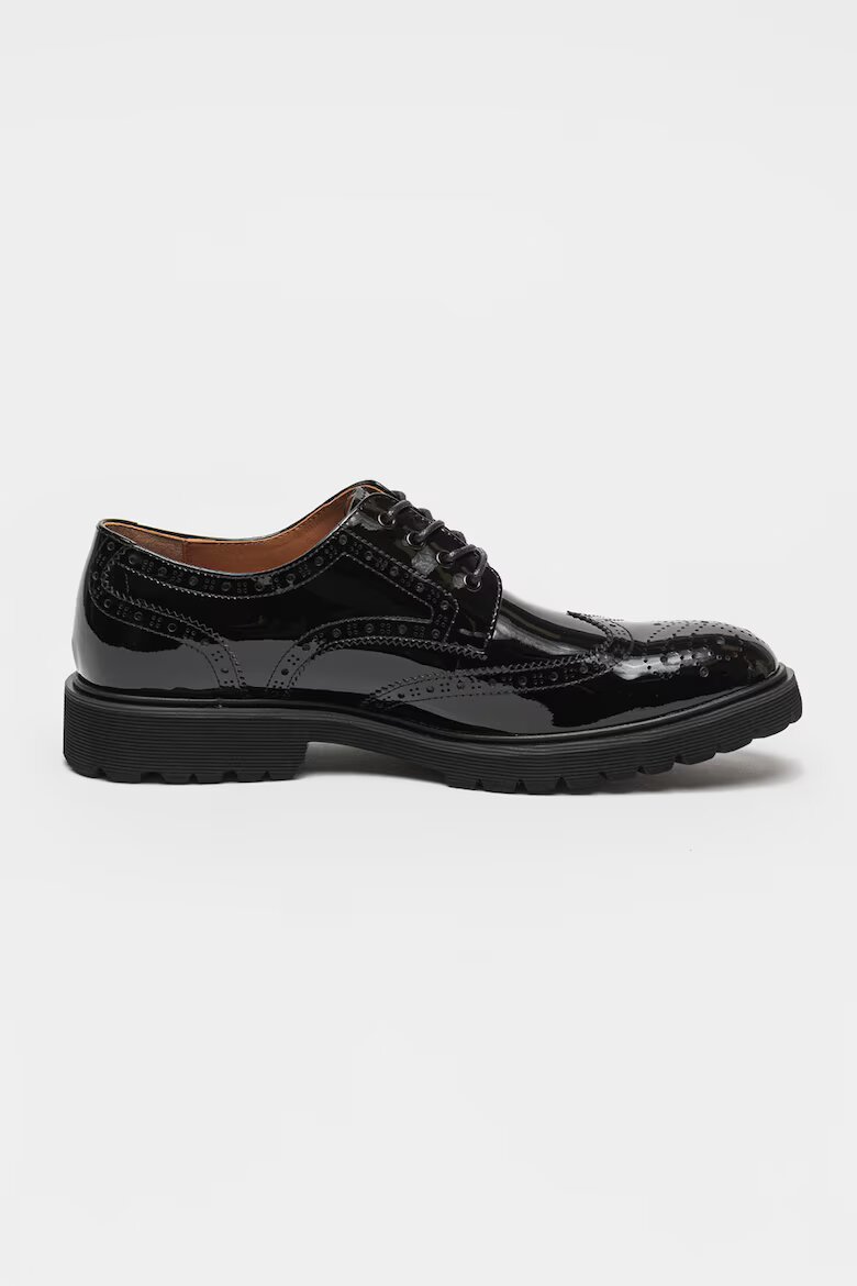 Steve Madden Лачени кожени обувки Mayor Brogue Черен