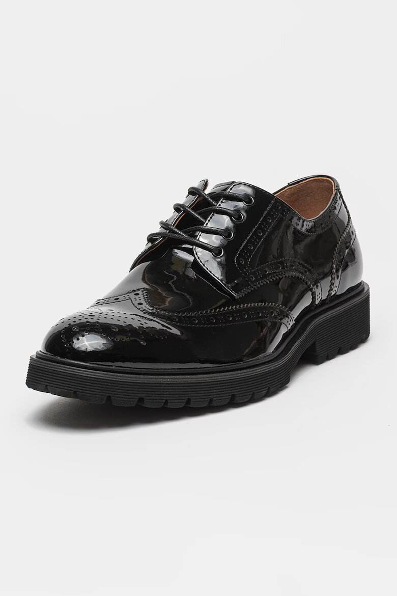 Steve Madden Лачени кожени обувки Mayor Brogue Черен