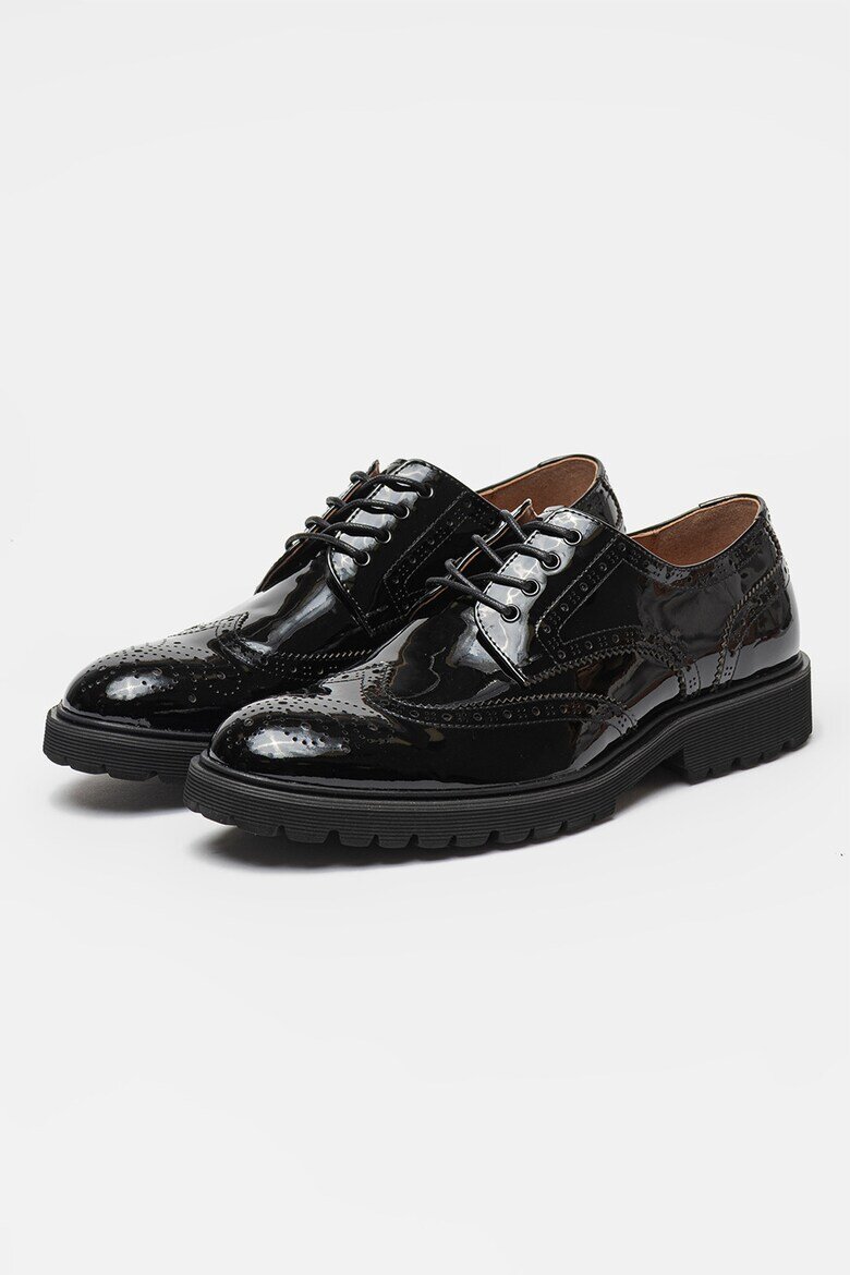 Steve Madden Лачени кожени обувки Mayor Brogue Черен