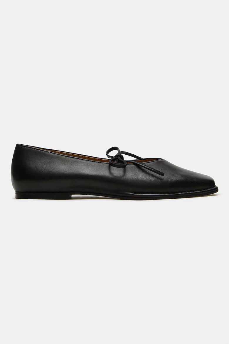 Steve Madden Лачени кожени пантофки с квадратен връх Черен