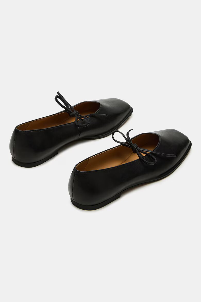 Steve Madden Лачени кожени пантофки с квадратен връх Черен