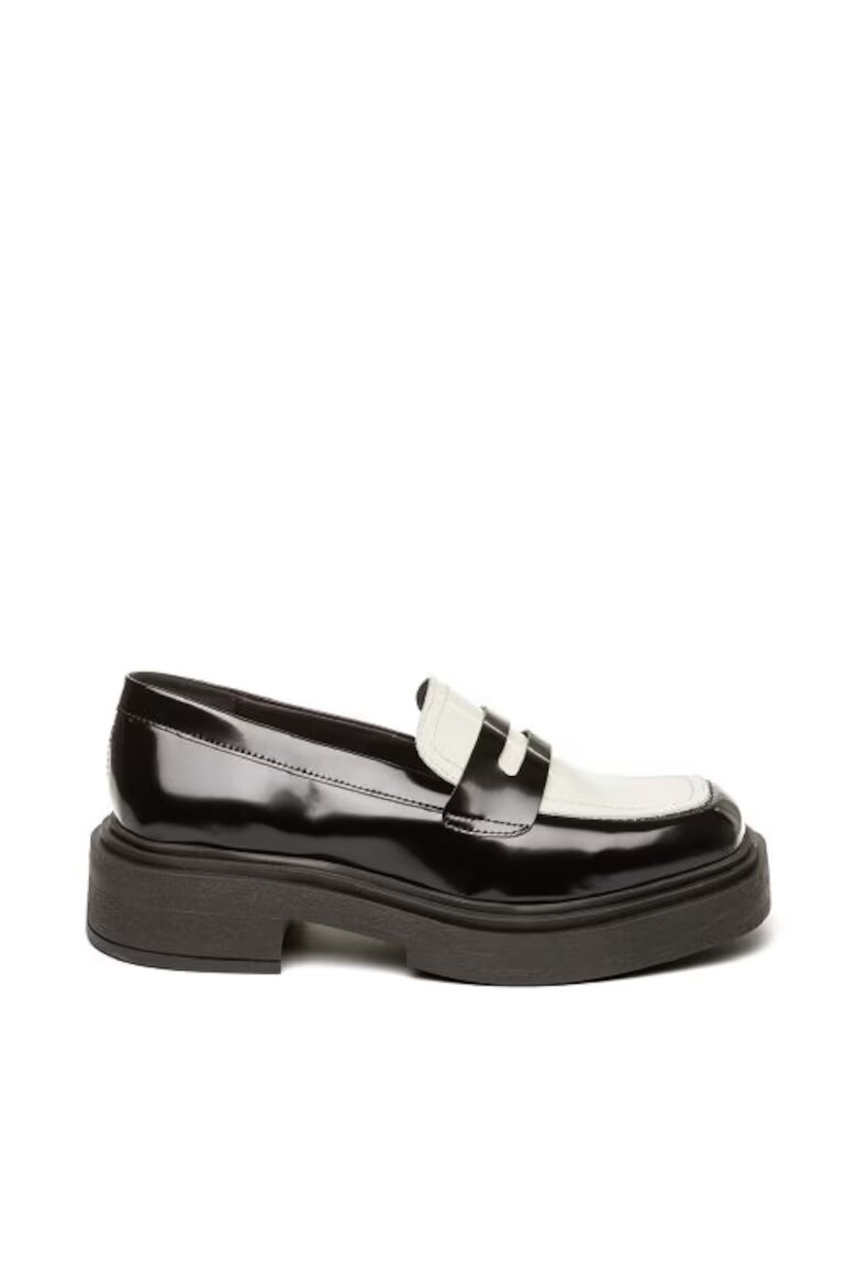 Steve Madden Мокасини от кожа и еко кожа Черен/Мръснобял