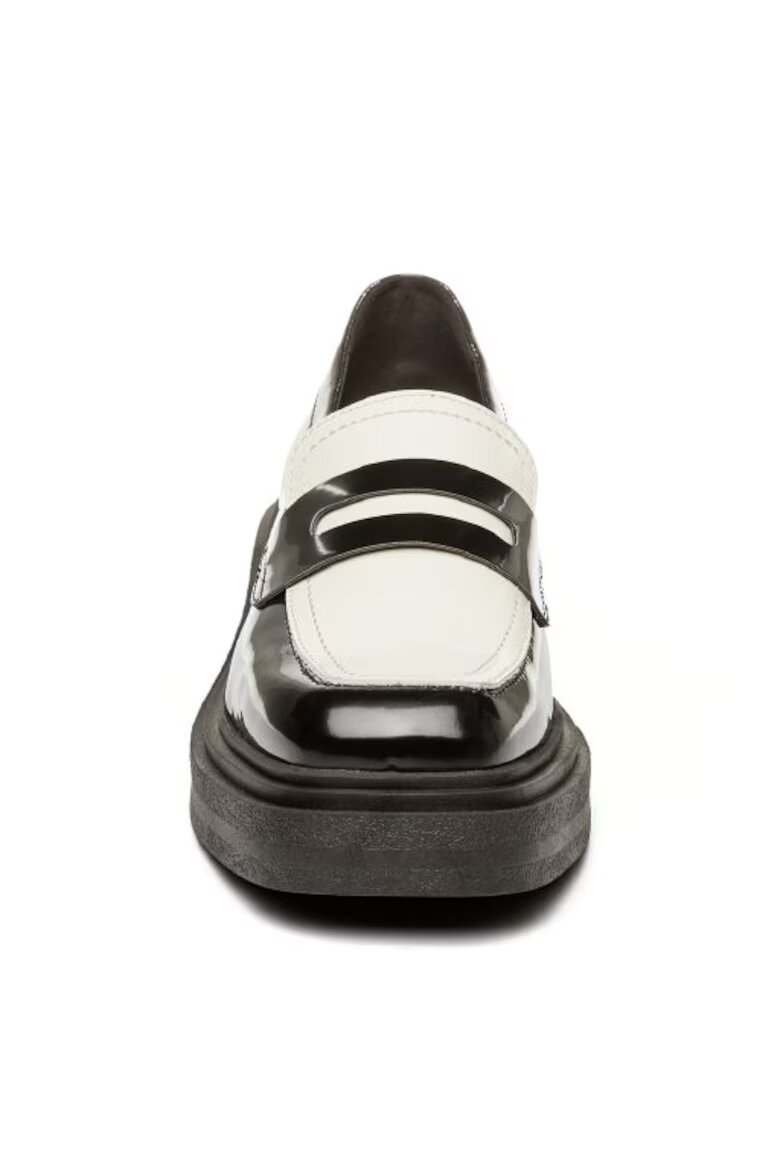 Steve Madden Мокасини от кожа и еко кожа Черен/Мръснобял