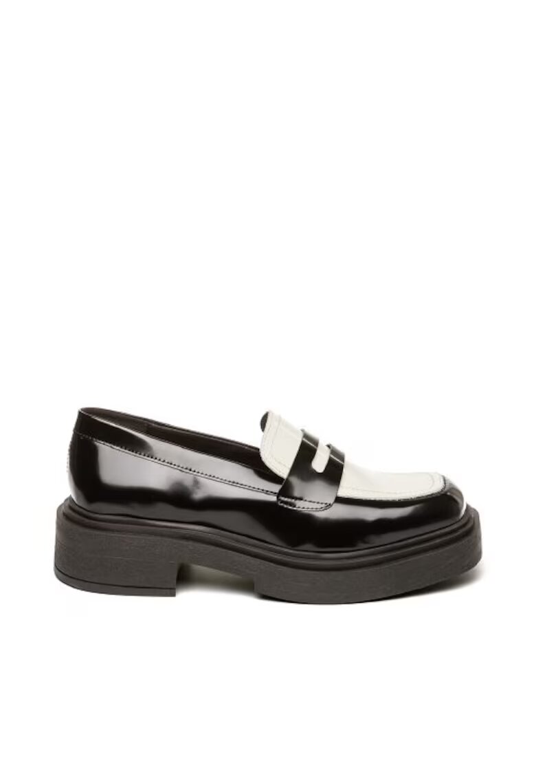 Steve Madden Мокасини от кожа и еко кожа - Черен/Мръснобял