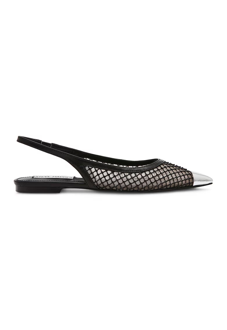 Steve Madden Мрежести пантофки с остър връх - Черен/Сребрист/Прозрачен