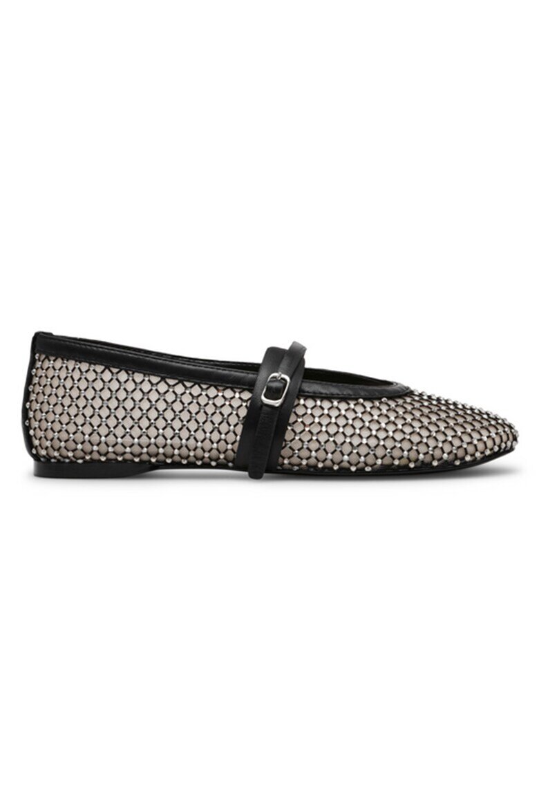 Steve Madden Мрежести пантофки с тока Бял/Черен
