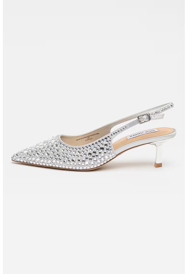 Steve Madden Обувки Korra-R с отворена пета и остър връх - Светло сив/Сребрист