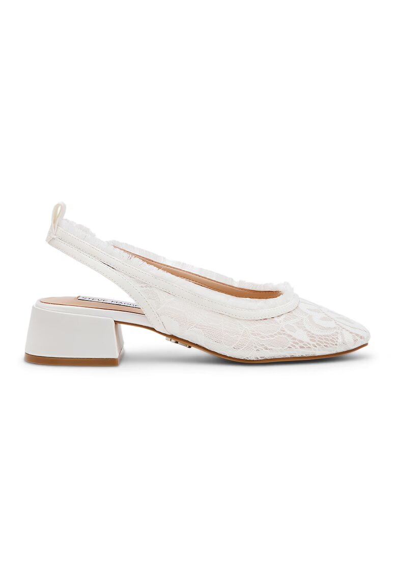 Steve Madden Обувки с масивен ток и дантела - Мръснобял/Прозрачен