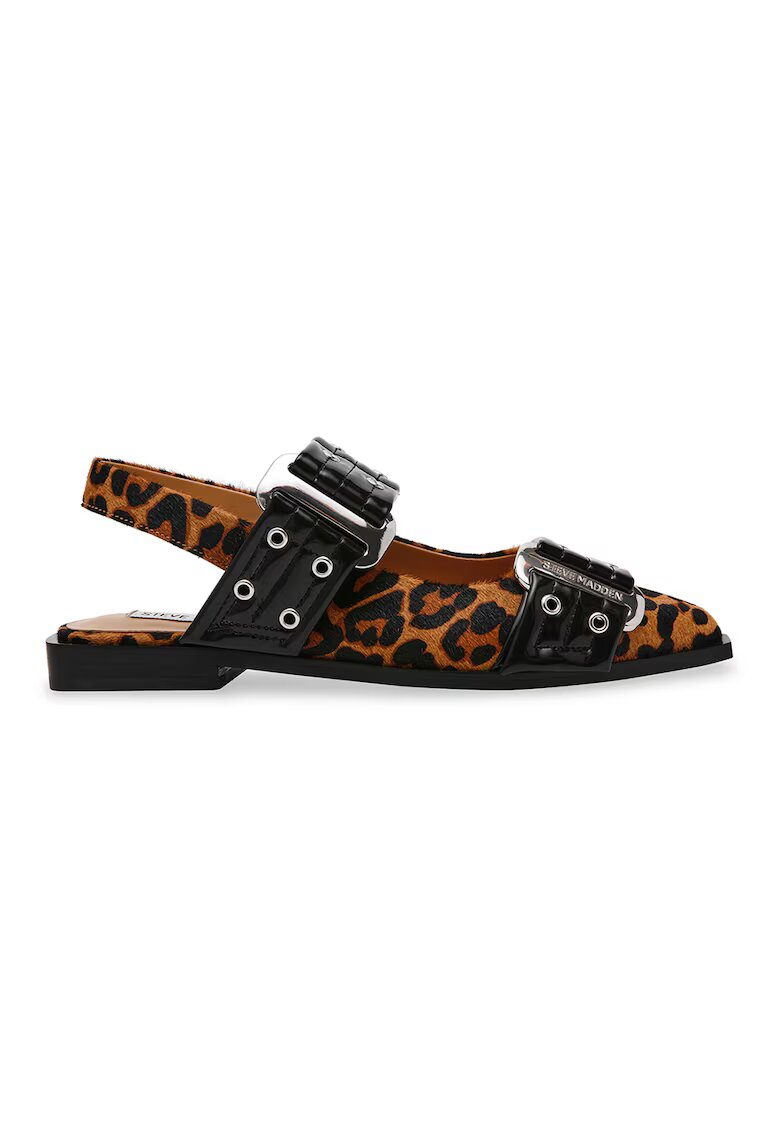 Steve Madden Пантофки от еко кожа с животинска шарка - Черен/Кафяв