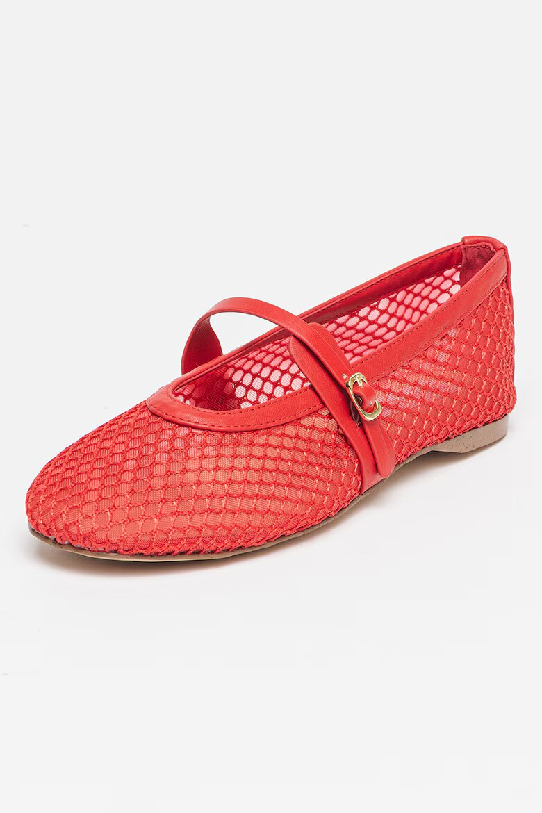 Steve Madden Пантофки с бродиран дизайн и тока Аленочервен