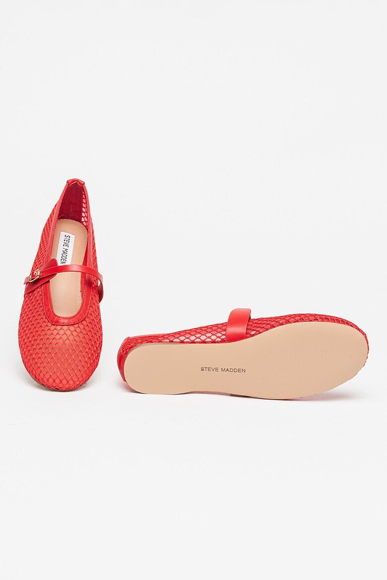 Steve Madden Пантофки с бродиран дизайн и тока Аленочервен