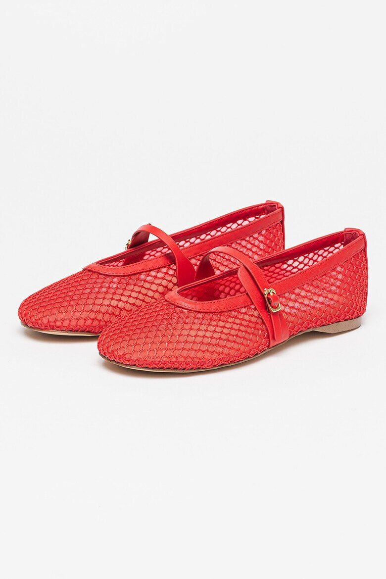 Steve Madden Пантофки с бродиран дизайн и тока Аленочервен