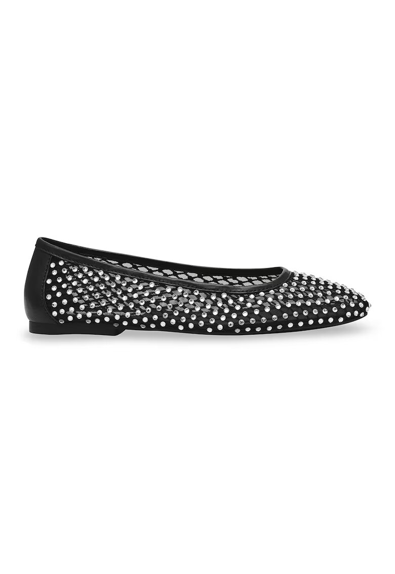 Steve Madden Пантофки с декоративни камъни - Бежов/Сребрист